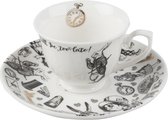 Lifetime Kop En Schotel Alice In Wonderland 100 Ml Porselein Wit