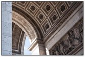 Close-up van de Arc de Triomphe in Parijs  - Foto op Akoestisch paneel - 90 x 60 cm