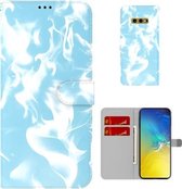 Voor Samsung Galaxy S10e Cloud Fog Pattern Horizontal Flip Leather Case met houder & kaartsleuf & portemonnee (hemelsblauw)
