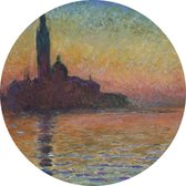 San Giorgio Maggiore in de schemering, Claude Monet - Foto op Behangcirkel - ⌀ 120 cm