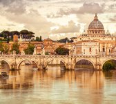 Sint-Pieter en Engelenbrug over de Tiber in Rome - Fotobehang (in banen) - 450 x 260 cm