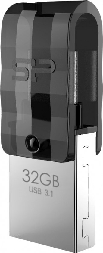Silicon Power C31 Dual USB USB-A / USB-C USB stick - 32GB - Zwart