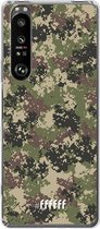 6F hoesje - geschikt voor Sony Xperia 1 III -  Transparant TPU Case - Digital Camouflage #ffffff