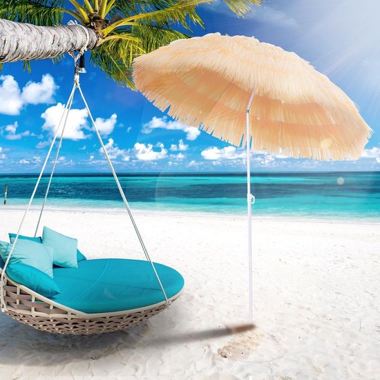 Luxe strand parasol - Knikbaar - Zonnescherm - Strandparasol - UV Werend -  Ø160 CM -... | bol.com