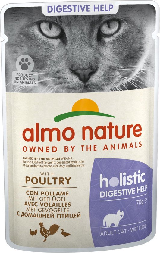 Natvoer voor Katten Almo Nature Holistic Digestive Help Zakjes 30 x 70g bol