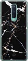 OnePlus 8 hoesje siliconen - Marmer zwart | OnePlus 8 case | zwart | TPU backcover transparant