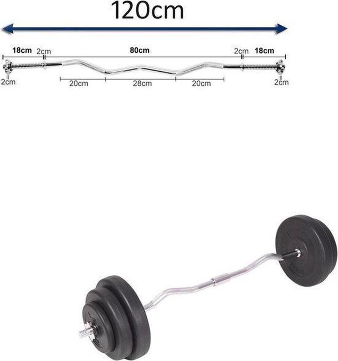Halterset – Gewichtenset – Fitness set – Dumbbell set – Halterstangset 48 kg + 3 STANGEN – foto 6