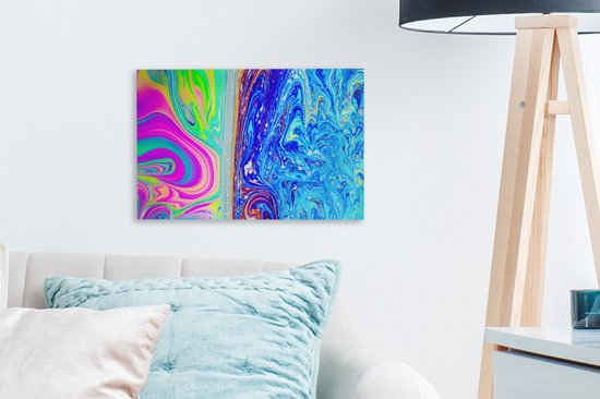 Art psychédélique coloré avec une toile de séparation 30x20 cm - petit - Tirage photo sur toile (Décoration murale salon / chambre)