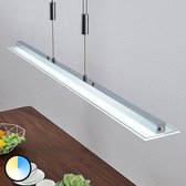 Lindby - LED hanglamp- met dimmer - 1licht - metaal, glas - chroom, gesatineerd, helder - Inclusief lichtbron