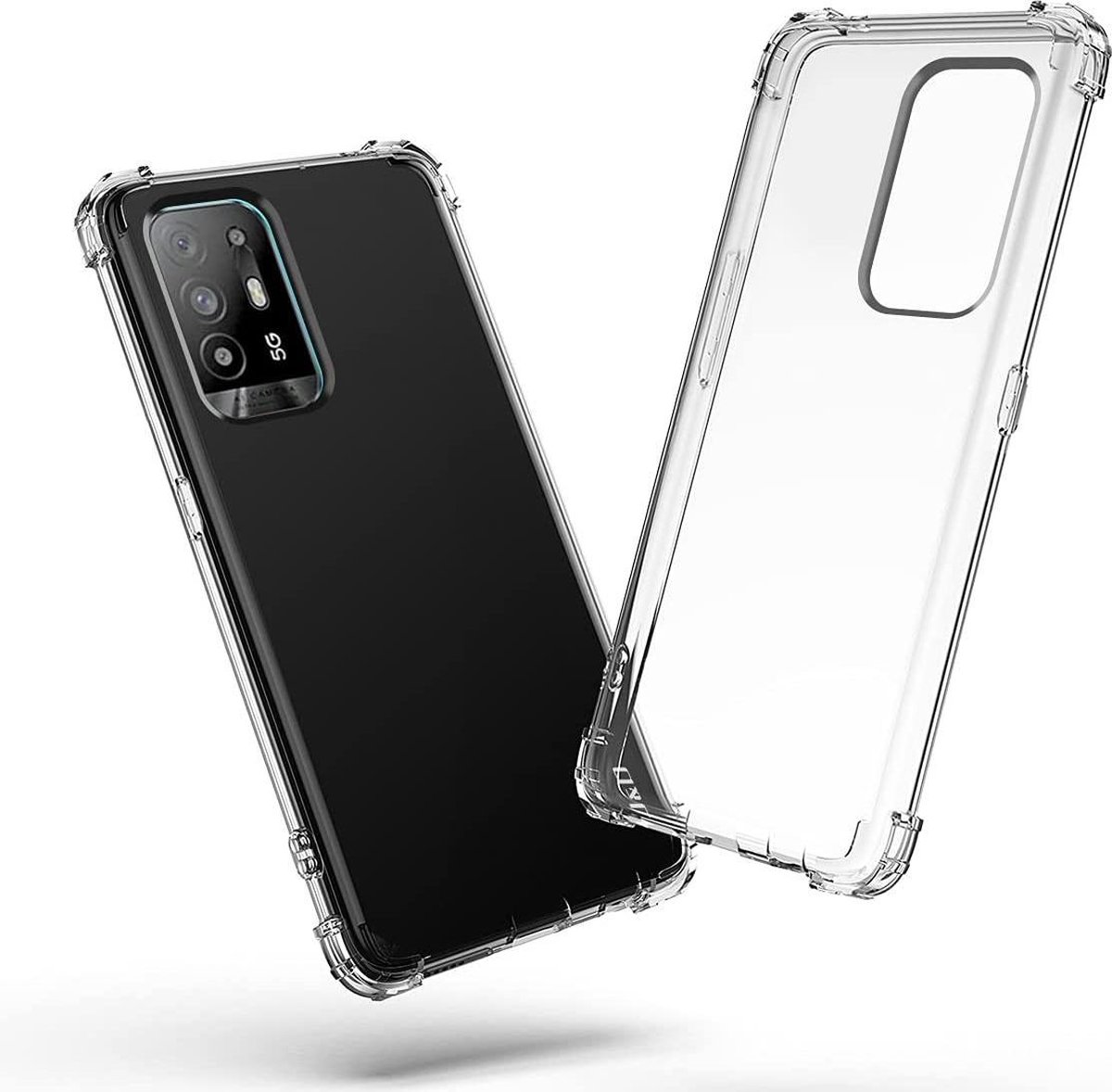 HB Hoesje Geschikt voor Oppo A94 5G - Transparant - Anti Shock Hybrid Back Cover
