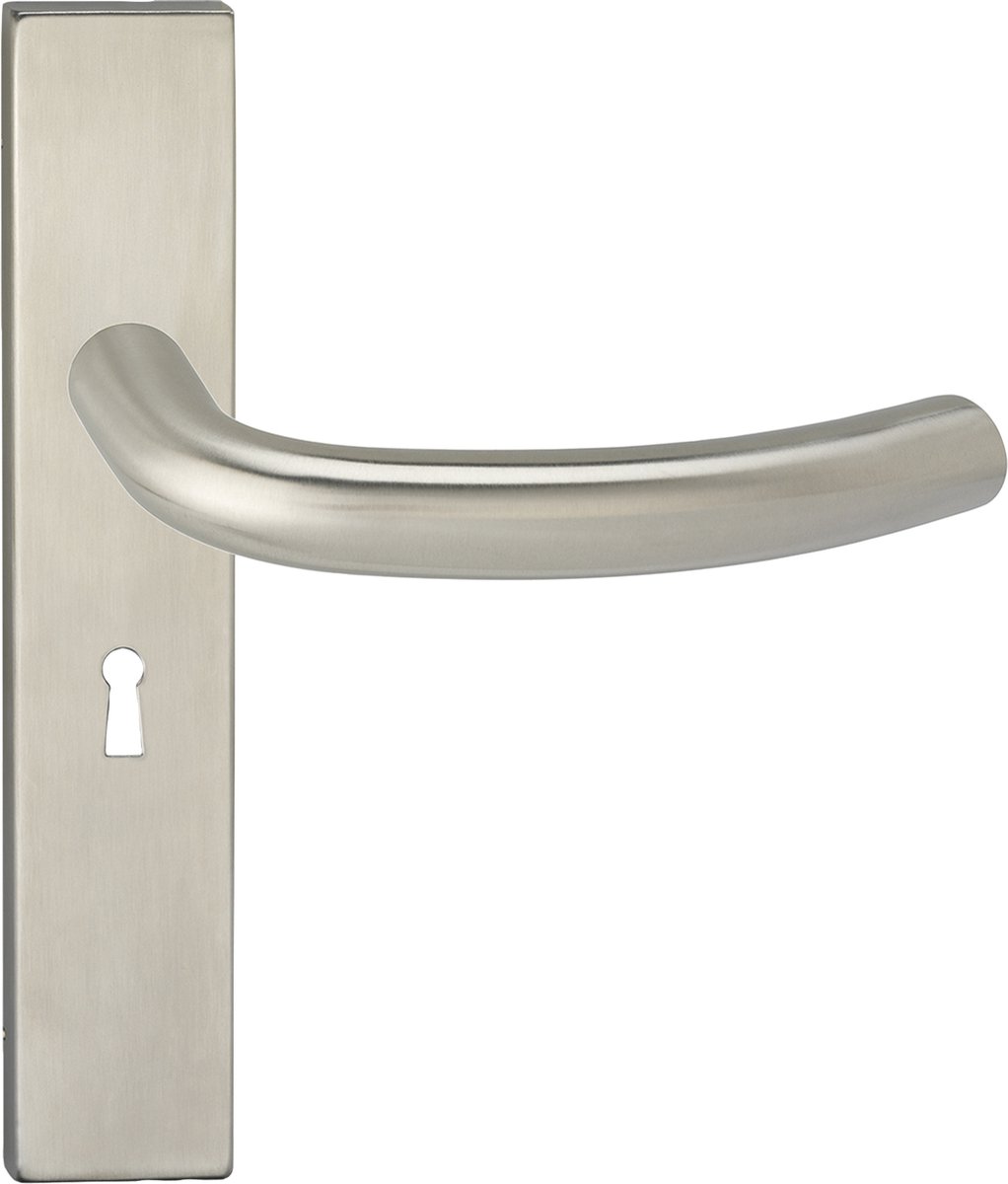 Deurkruk - Impresso Preston - Voor binnen - Vierkant deurschild met sleutelgat - RVS - 2 stuks