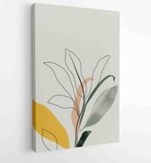 Botanical wall art vector set. Golden foliage line art drawing with watercolor 3 - Moderne schilderijen – Vertical – 1931500535 - 40-30 Vertical