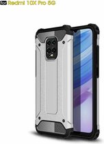 Voor Xiaomi Redmi 10X Pro 5G Magic Armor TPU + pc-combinatiebehuizing (zilver)