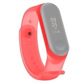 Kleurrijke doorschijnende siliconen polsband horlogeband voor Geschikt voor Xiaomi Mi Band 3 & 4 (rood)