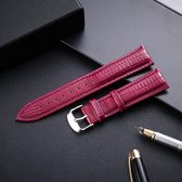 Lizard Texture lederen band vervangende horlogeband, maat: 16 mm (paars)