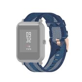 Voor Amazfit Bip Lite Versie 1S / Bip S 20mm Nylon Denim Canvas Vervangende Band Horlogeband (Blauwe Streep)