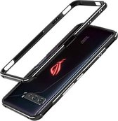 Voor ASUS ROG Phone 3 ZS661KS Aluminium schokbestendig beschermend bumperframe (zwart zilver)