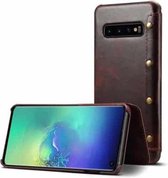 Oil Wax Koeienhuid Horizontale Flip Leren Case voor Galaxy S10, met kaartsleuven en portemonnee