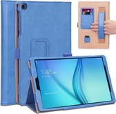 Voor Samsung Galaxy Tab A 10.1 (2019) T510 / T515 Retro Textuur PU Horizontale Flip Leren Case met Houder & Kaartsleuven & Handriem (Blauw)