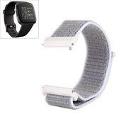 Voor Fitbit Versa / Versa 2 nylon horlogeband met klittenband (grijs)