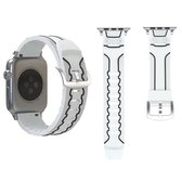 Voor Apple Watch Series 3 & 2 & 1 38 mm mode-elektrocardiogrampatroon siliconen horlogebandje (wit)