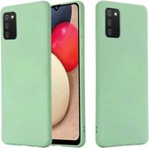 Voor Samsung Galaxy A02s (Amerikaanse versie) Pure Color Liquid Silicone Shockproof Full Coverage Case (groen)