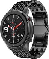 Stalen Smartwatch bandje - Geschikt voor  Xiaomi Amazfit GTR stalen draak band - zwart - 42mm - Horlogeband / Polsband / Armband