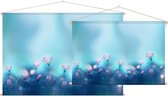 Bloemen in het blauw licht,  - Foto op Textielposter - 60 x 40 cm
