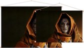 Vrouw met orange kap,  - Foto op Textielposter - 120 x 80 cm
