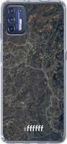 6F hoesje - geschikt voor Motorola Moto G9 Plus -  Transparant TPU Case - Golden Glitter Marble #ffffff