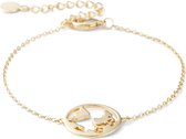 Heideman Wereldkaart Armband dames goudkleurig, zilver kleurig