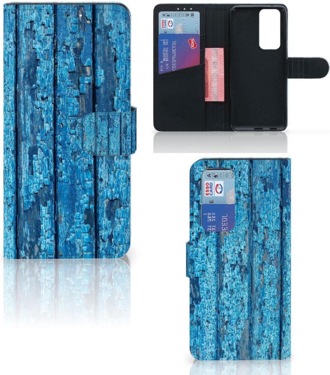 OPPO Find X3 Neo 5G Book Style Case Wood Blue