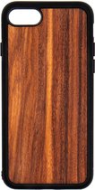 Apple Iphone 7 Plus / 8 Plus + Houten GSM Hoesje Palissander Hout Shockproof TPU Case Hoes Uniek Design Telefoon Zwart Protection Geschenk Kerstmis Vaderdag Moederdag Verjaardag