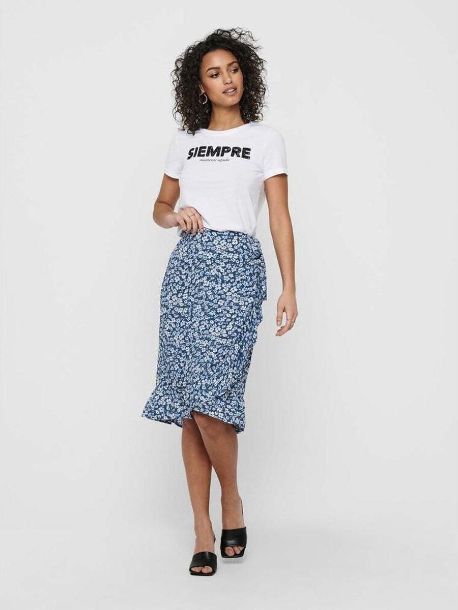 Only Rok Fuchsia below knee wrap skirt bol