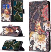 Voor Nokia X10/X20 Gekleurd Tekenpatroon Horizontale Flip Lederen Case met Houder & Kaartsleuven & Portemonnee (Bloemen Olifant)