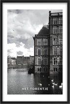 Poster Het Torentje Den Haag - A3 - 30 x 40 cm - Inclusief lijst (Zwart MDF)