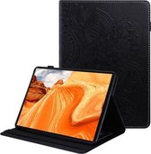 Voor Lenovo M10 Plus X606F Peacock Tail Embossing Patroon Horizontale Flip Lederen Case met Houder & Kaartsleuven & Portemonnee & Anti-Slip Strip (Zwart)