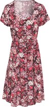 Cassis - Female - Halflange jurk in viscose met een bloemenprint  - Framboos