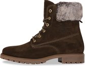 Panama Jack - Dames Veterschoenen Panama Felicia B25 Velour Kaki/Khaki - Bruin - Maat 37