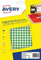 etiket Avery A5 8mm rond blister 2940st groen