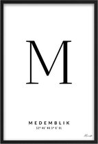 Poster Letter M Medemblik A2 - 42 x 59,4 cm (Exclusief Lijst)