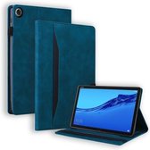 Voor Huawei MediaPad C5/M5 10.1 inch Zakelijke Schokbestendige Horizontale Flip Lederen Case met Houder & Kaartsleuven & Fotolijst & Pen Slot (Blauw)