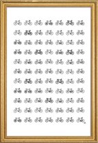 JUNIQE - Poster met houten lijst Bike Variations -60x90 /Wit & Zwart
