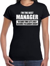 The best manager cadeau t-shirt - zwart - dames - Verjaardag/feest kado shirt / outfit 2XL