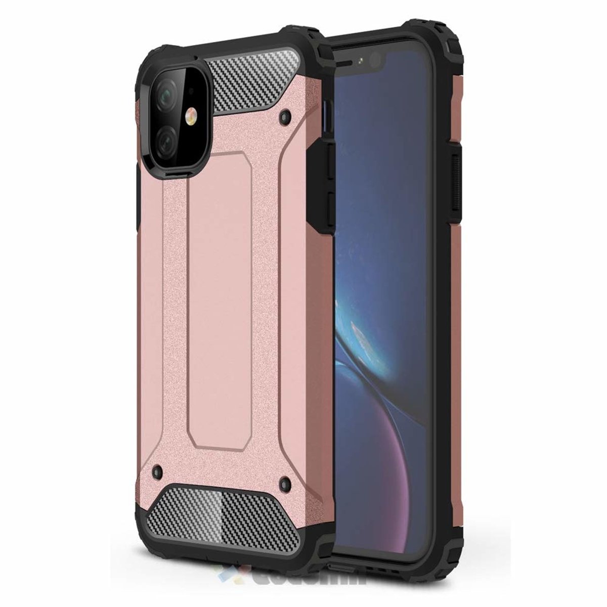 Hoesje Geschikt voor iPhone 11 Armor Hoesje - Rosegoud