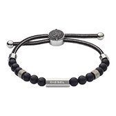 Diesel Beads Armband  (Lengte: 16.50-25.00cm) - Zwart