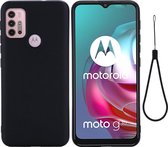 Motorola Moto G30 Hoesje - Mobigear - Rubber Touch Serie - Hard Kunststof Backcover - Zwart - Hoesje Geschikt Voor Motorola Moto G30