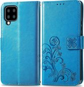 Samsung Galaxy A22 5G Hoesje - Mobigear - Clover Serie - Kunstlederen Bookcase - Blauw - Hoesje Geschikt Voor Samsung Galaxy A22 5G