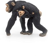 Speelfiguur - Aap - Chimpansee - Met jong - 7x3x6cm
