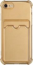 TPU dropproof beschermende achterkant met kaartsleuf voor iPhone SE 2020/8/7 (goud)